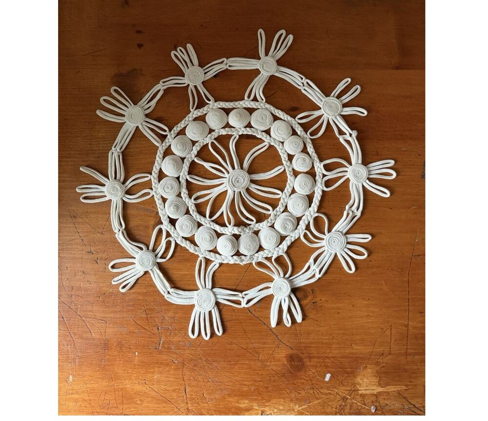 Vintage Macrame Mandala Off White Wall Decor Boho Lace Doily Romanian Style